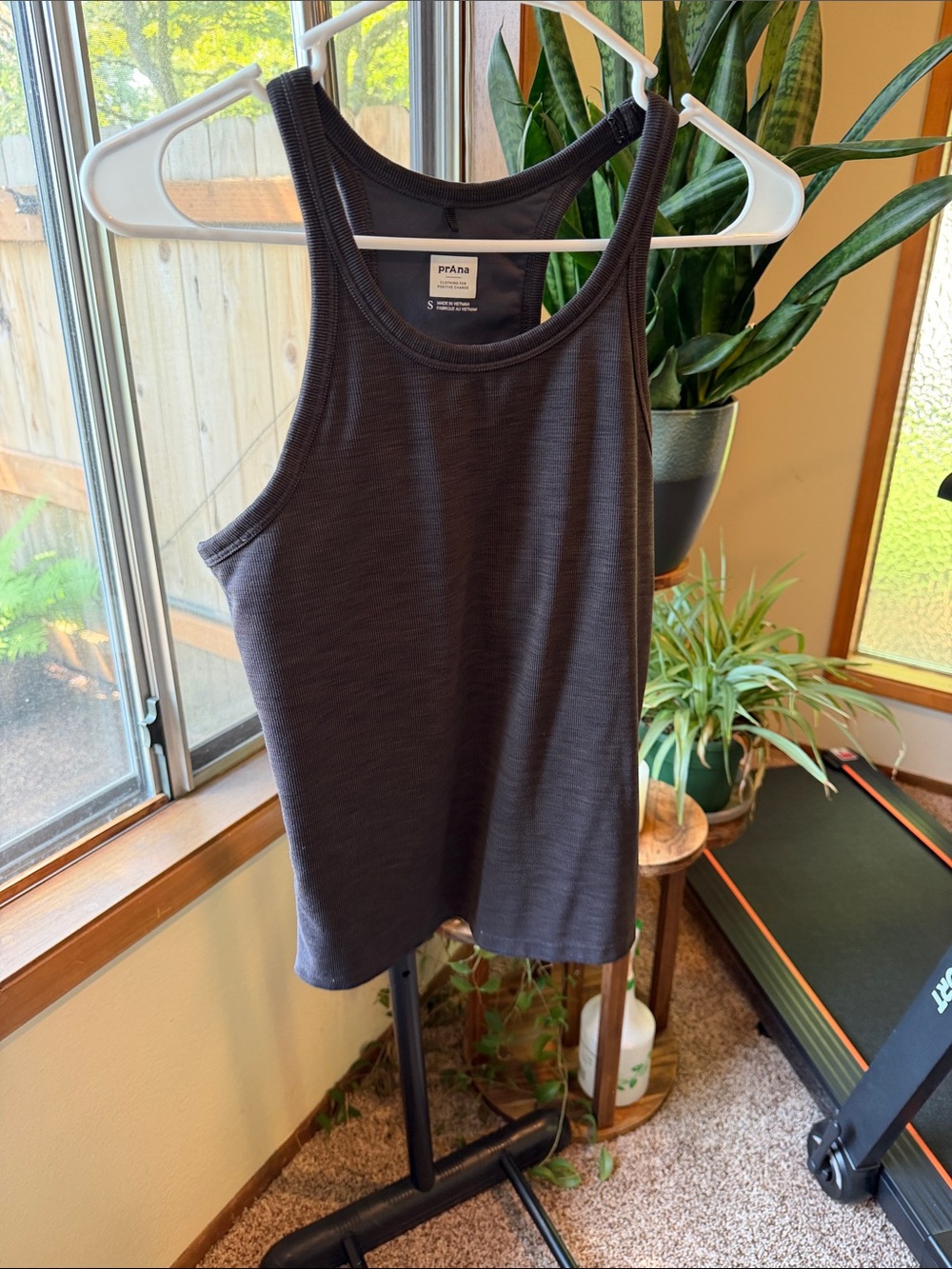 Prana Black Ribbed Racerback Tank